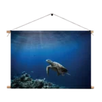 Textielposter Zeeschildpad In Helderblauw Water 03 Rechthoek Horizontaal Template TP 50 70 Horizontaal Dieren 30 1