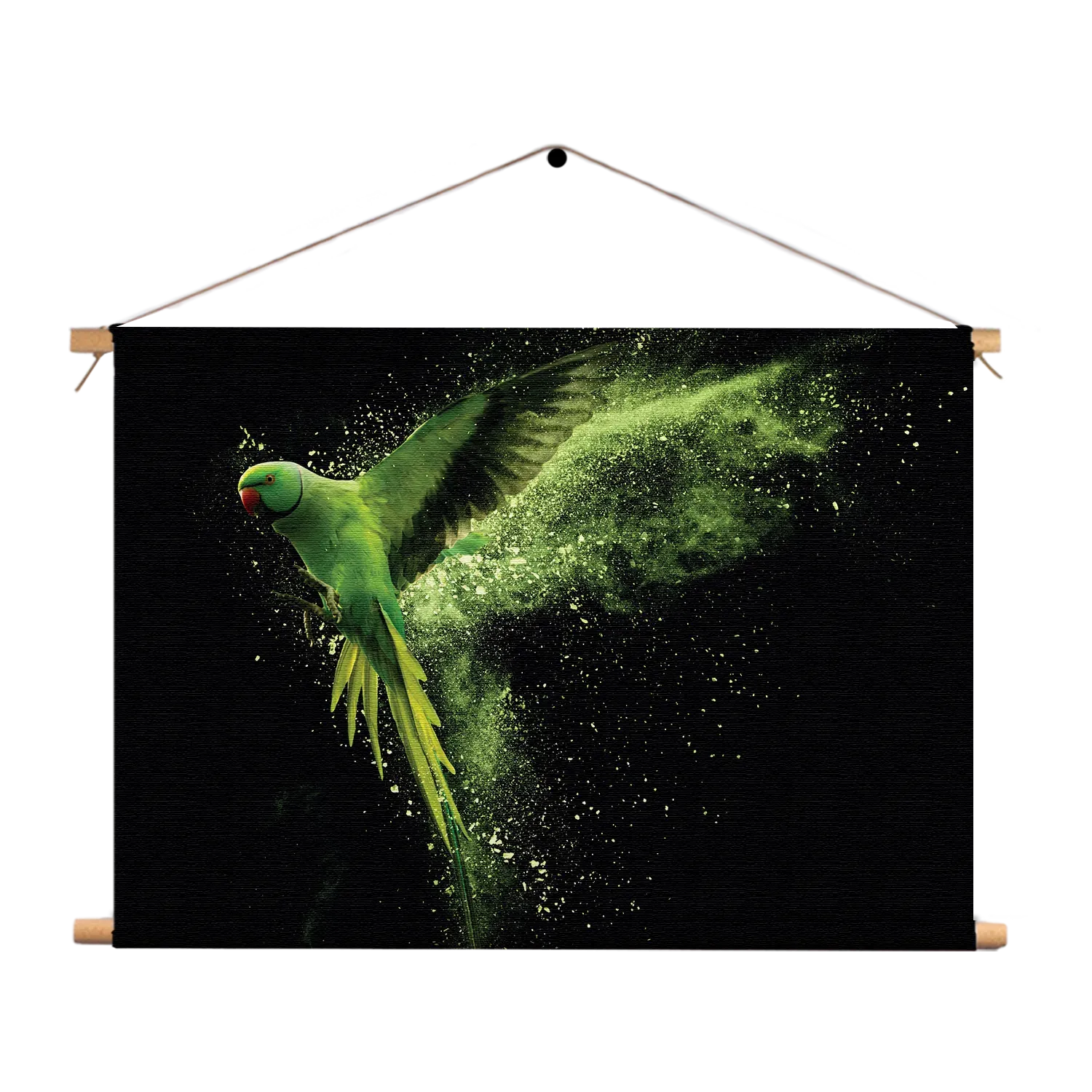 Textielposter De Groene Parkiet Rechthoek Horizontaal Template TP 50 70 Horizontaal Dieren 38 1