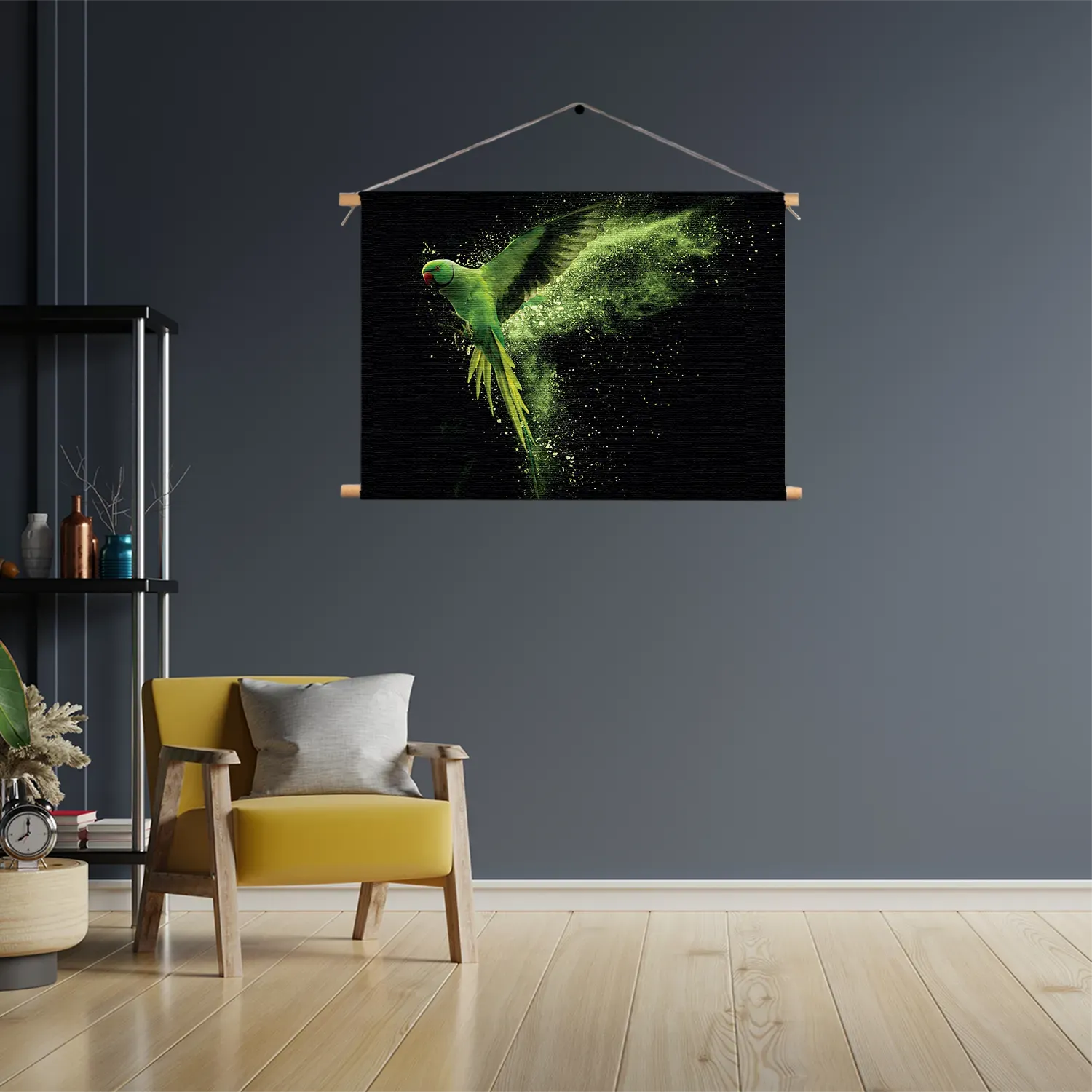 Textielposter De Groene Parkiet Rechthoek Horizontaal Template TP 50 70 Horizontaal Dieren 38 3