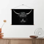 Textielposter Stier Ready To Fight 02 Rechthoek Horizontaal Template TP 50 70 Horizontaal Dieren 41 2
