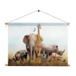 Textielposter De dieren van Zuid Afrika Rechthoek Horizontaal Template TP 50 70 Horizontaal Dieren 44 1