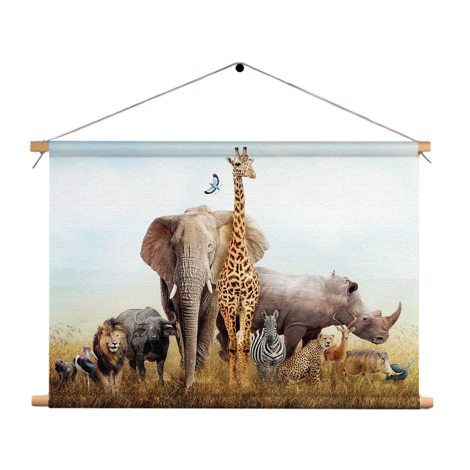 Textielposter De dieren van Zuid Afrika Rechthoek Horizontaal Template TP 50 70 Horizontaal Dieren 44 1