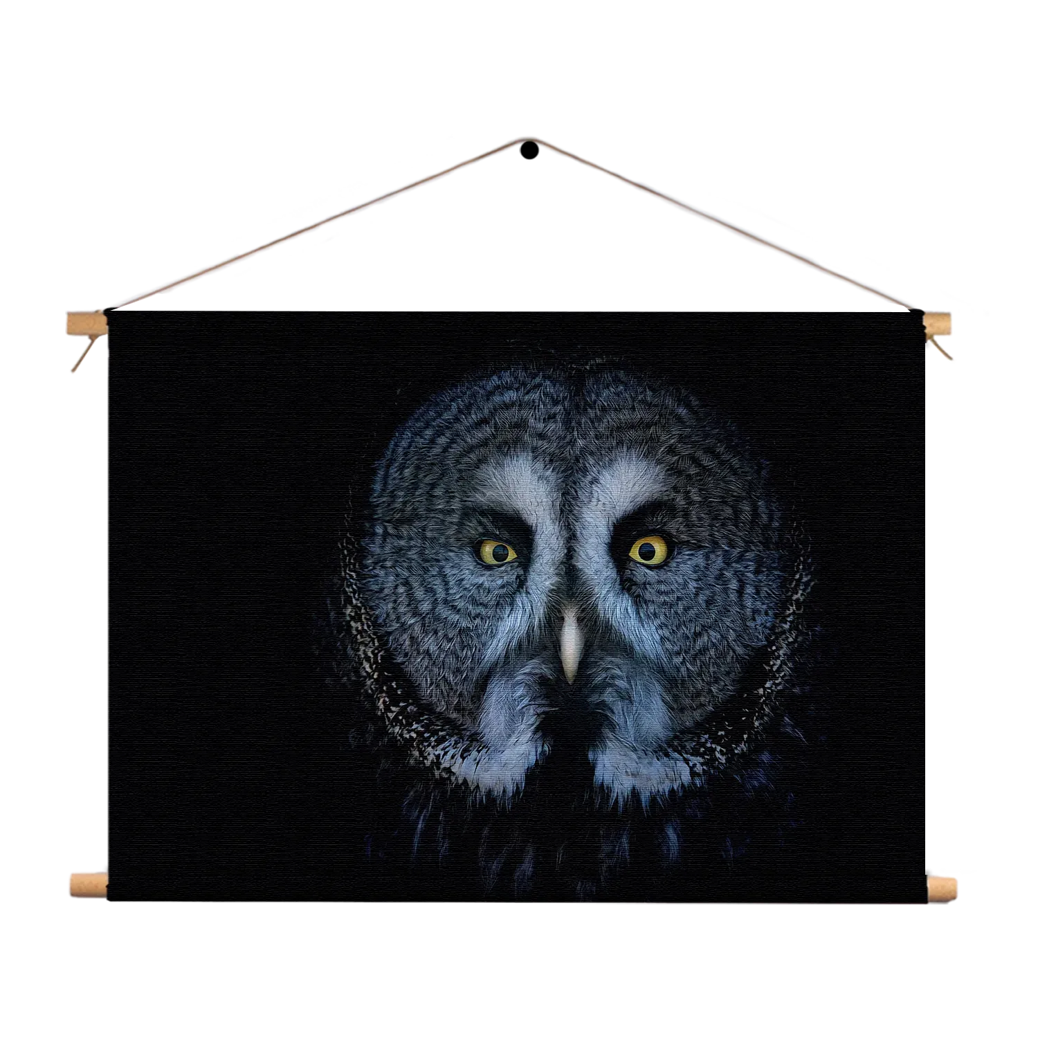 Textielposter Uil Hoofd Close Up Rechthoek Horizontaal Template TP 50 70 Horizontaal Dieren 49 1