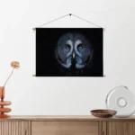 Textielposter Uil Hoofd Close Up Rechthoek Horizontaal Template TP 50 70 Horizontaal Dieren 49 2