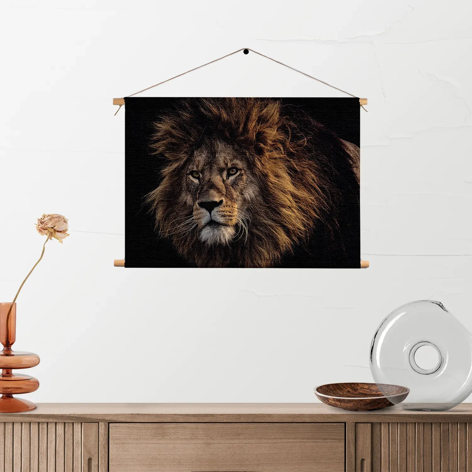 Textielposter The Lion Rechthoek Horizontaal Template TP 50 70 Horizontaal Dieren 5 2