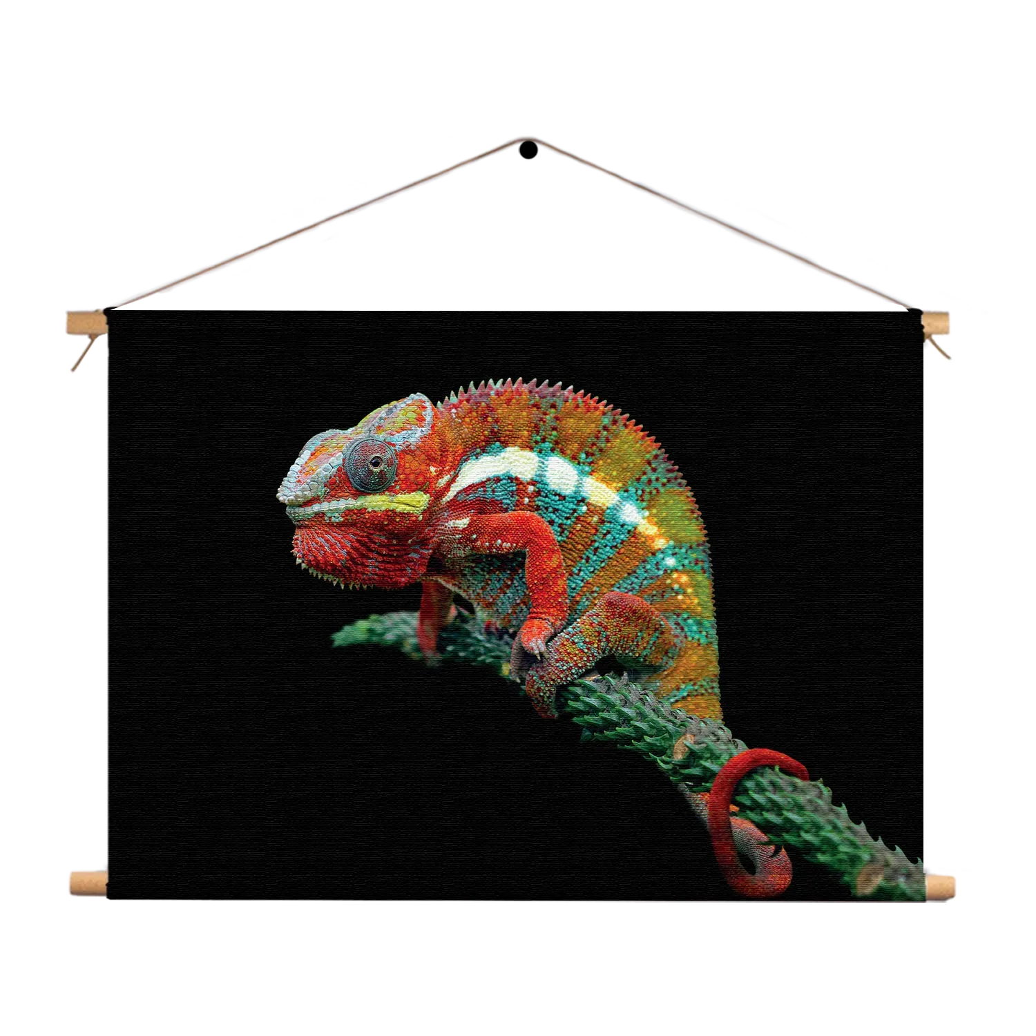 Textielposter De Kameleon Zittend Op Plant Rechthoek Horizontaal Template TP 50 70 Horizontaal Dieren 50 1