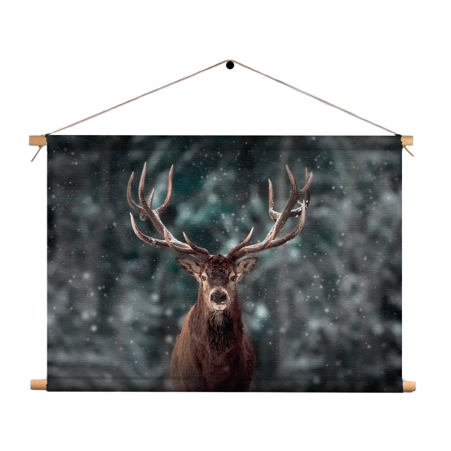 Textielposter Edelhert In De Sneeuw Rechthoek Horizontaal Template TP 50 70 Horizontaal Dieren 52 1