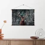 Textielposter Edelhert In De Sneeuw Rechthoek Horizontaal Template TP 50 70 Horizontaal Dieren 52 2