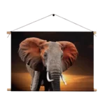 Textielposter Olifant met Zonsondergang Rechthoek Horizontaal Template TP 50 70 Horizontaal Dieren 53 1