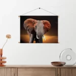 Textielposter Olifant met Zonsondergang Rechthoek Horizontaal Template TP 50 70 Horizontaal Dieren 53 2