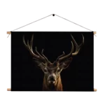 Textielposter Edelhert Met Zwarte Achtergrond Rechthoek Horizontaal Template TP 50 70 Horizontaal Dieren 54 1