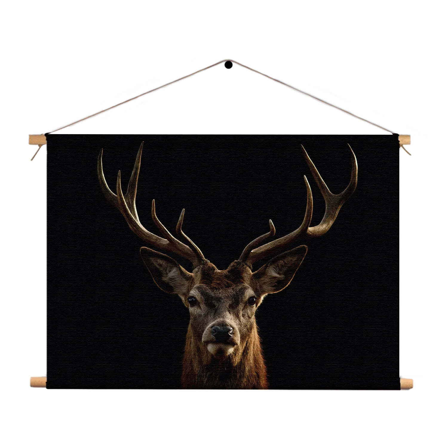 Textielposter Edelhert Met Zwarte Achtergrond Rechthoek Horizontaal Template TP 50 70 Horizontaal Dieren 54 1