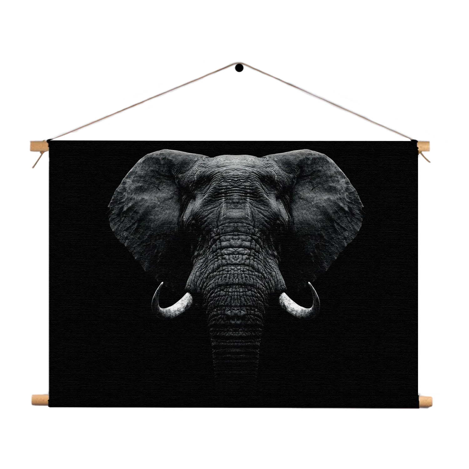 Textielposter Olifant Zwart Wit Rechthoek Horizontaal Template TP 50 70 Horizontaal Dieren 56 1