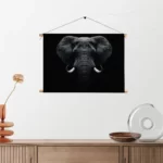 Textielposter Olifant Zwart Wit Rechthoek Horizontaal Template TP 50 70 Horizontaal Dieren 56 2
