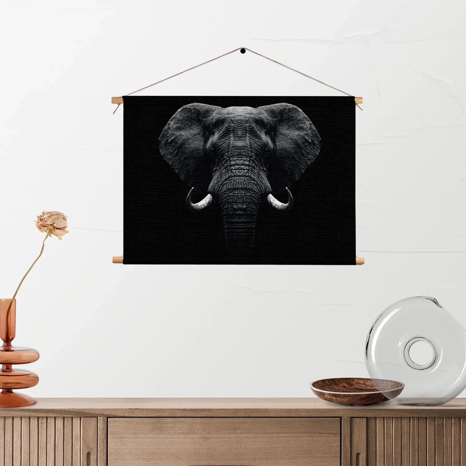 Textielposter Pandabeer Zwart Wit 01 Rechthoek Horizontaal Template TP 50 70 Horizontaal Dieren 57 2