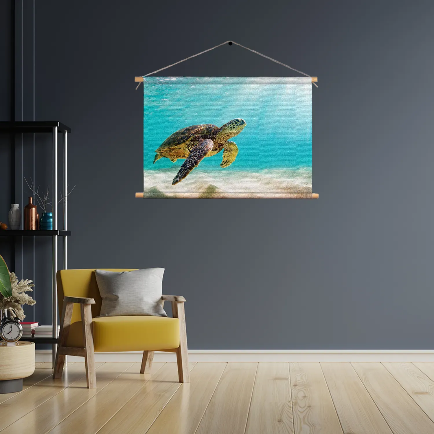 Textielposter Zeeschildpad In Helderblauw Water 04 Rechthoek Horizontaal Template TP 50 70 Horizontaal Dieren 58 3