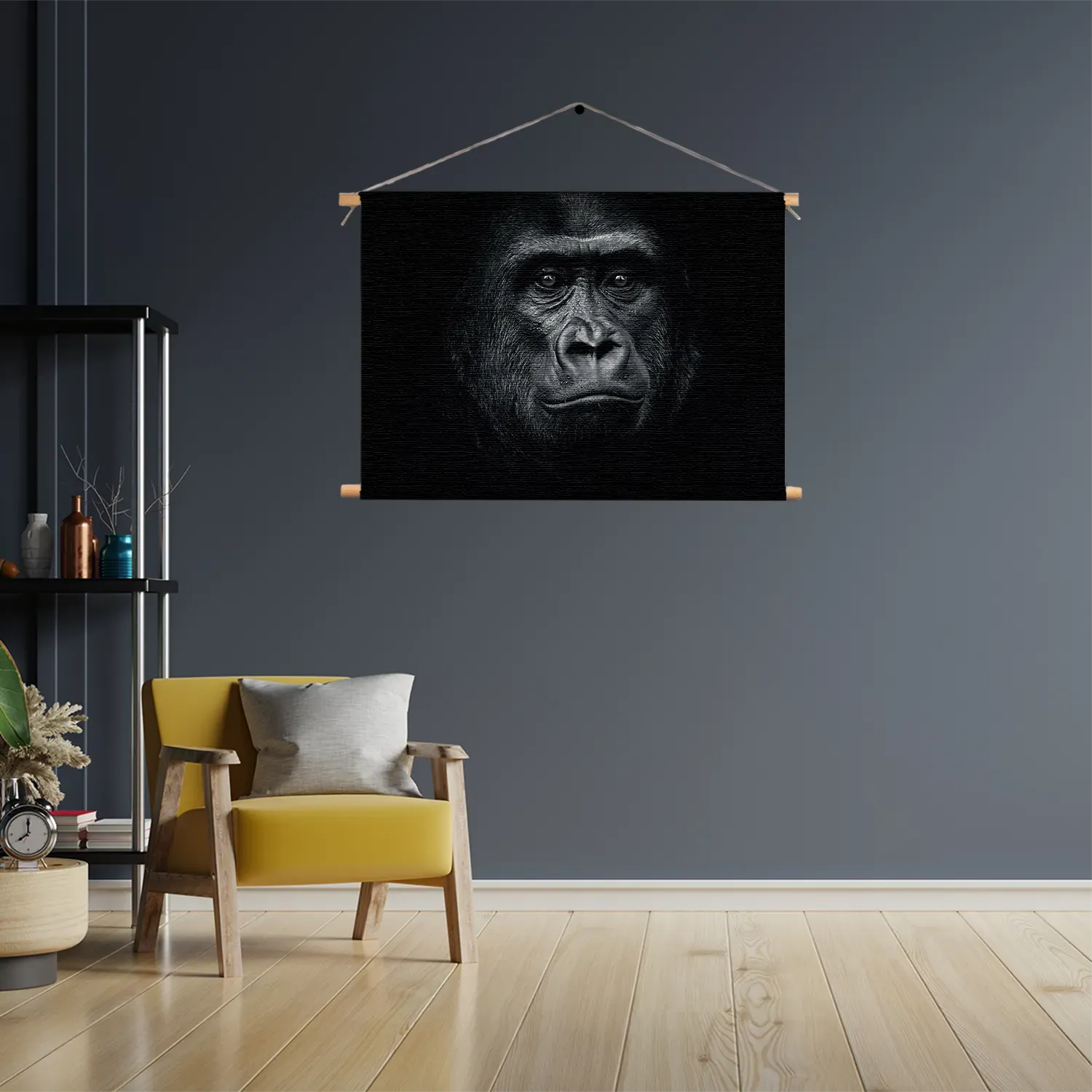 Textielposter De Gorilla Aap Rechthoek Horizontaal Template TP 50 70 Horizontaal Dieren 61 3