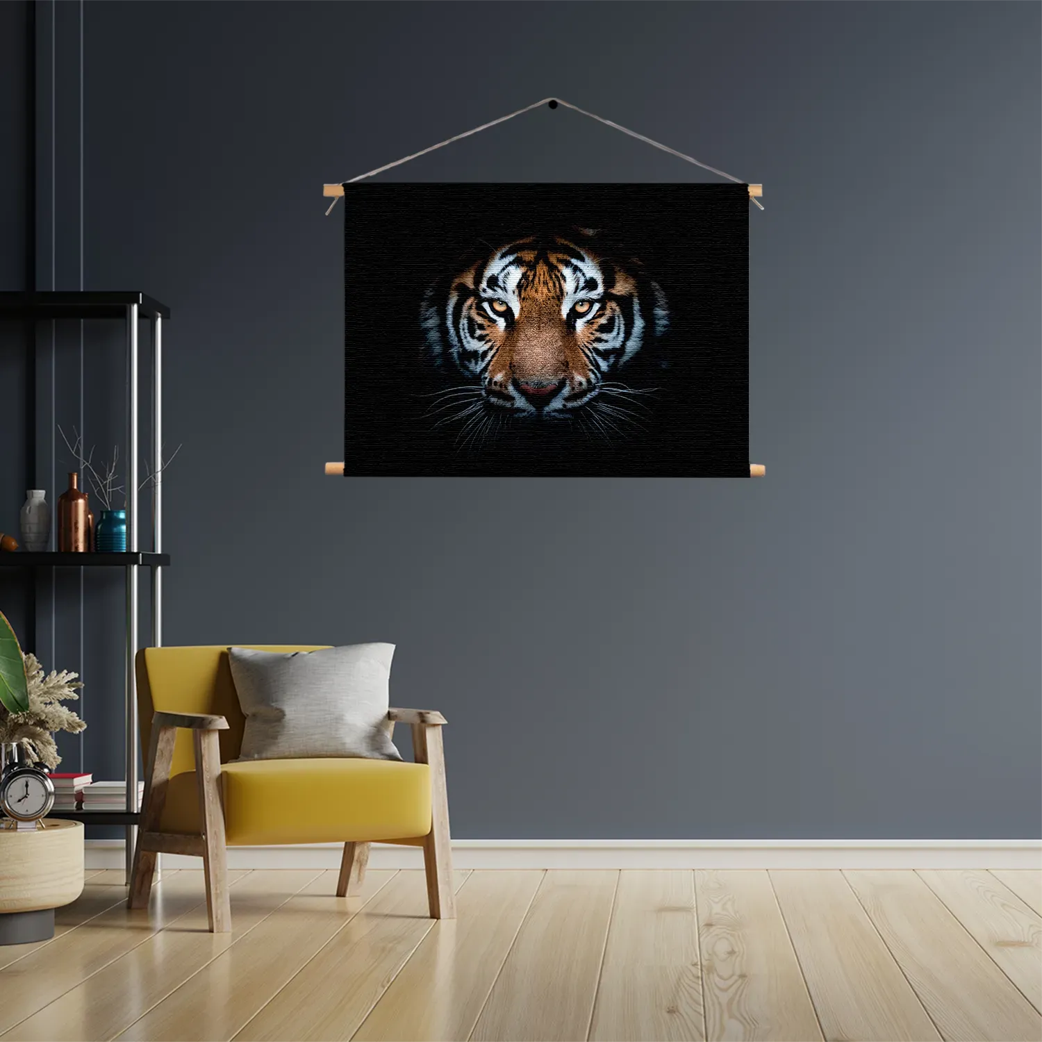 Textielposter De Gevaarlijke Tijger Rechthoek Horizontaal Template TP 50 70 Horizontaal Dieren 62 3