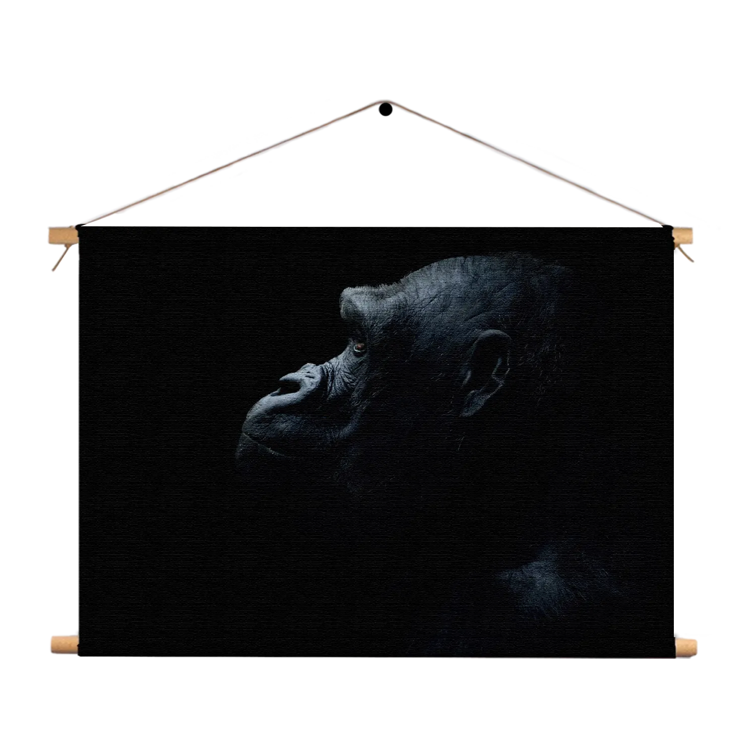 Textielposter De Aap Zwart Wit Rechthoek Horizontaal Template TP 50 70 Horizontaal Dieren 65 1