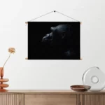 Textielposter De Aap Zwart Wit Rechthoek Horizontaal Template TP 50 70 Horizontaal Dieren 65 2