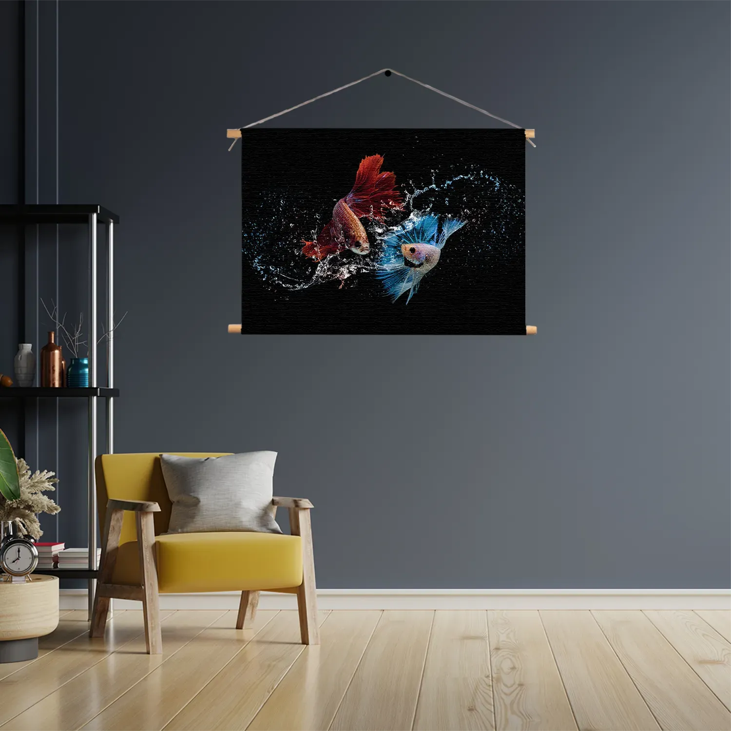 Textielposter Twain Betta Fishes Rechthoek Horizontaal Template TP 50 70 Horizontaal Dieren 68 3