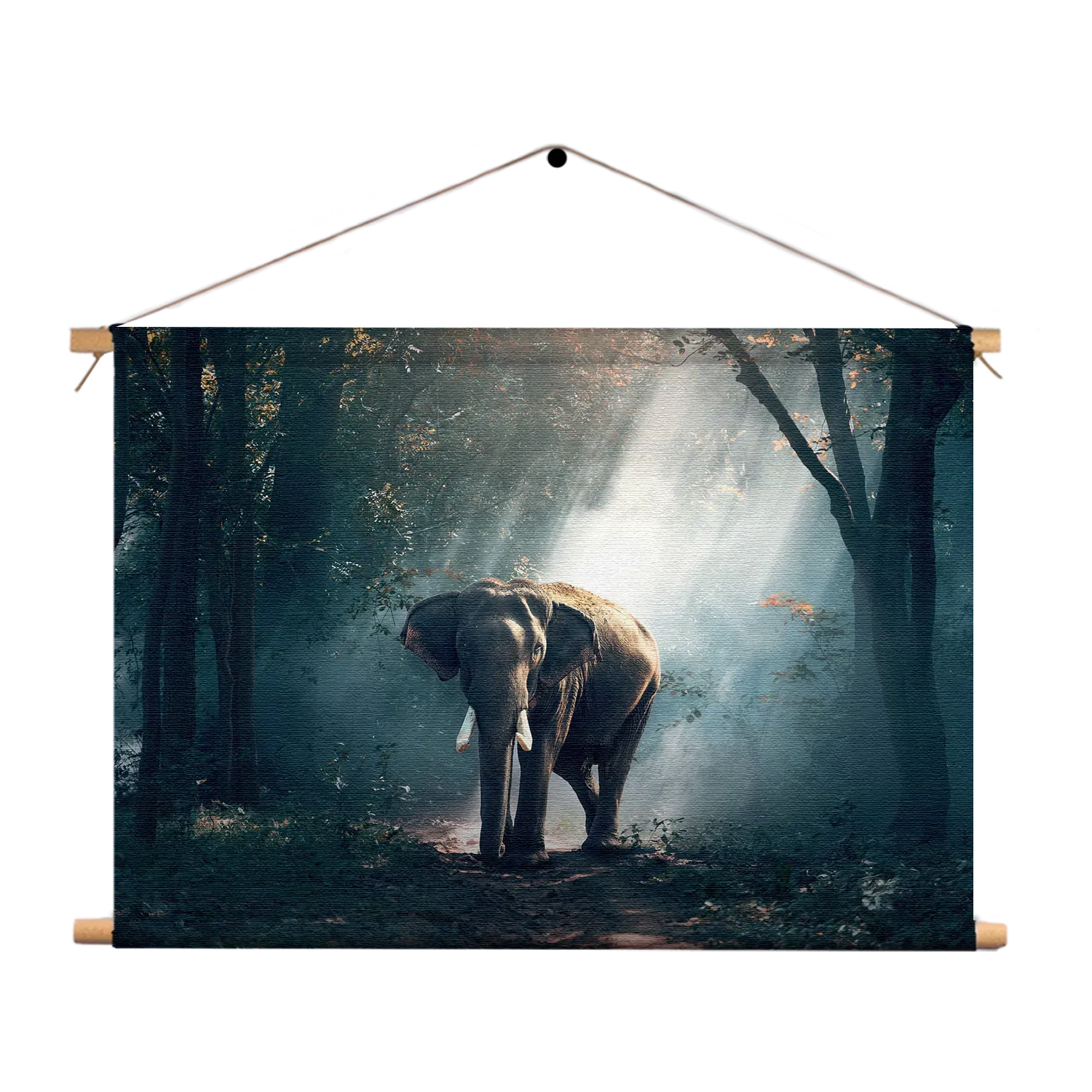 Textielposter De Belichten Olifant Rechthoek Horizontaal Template TP 50 70 Horizontaal Dieren 69 1