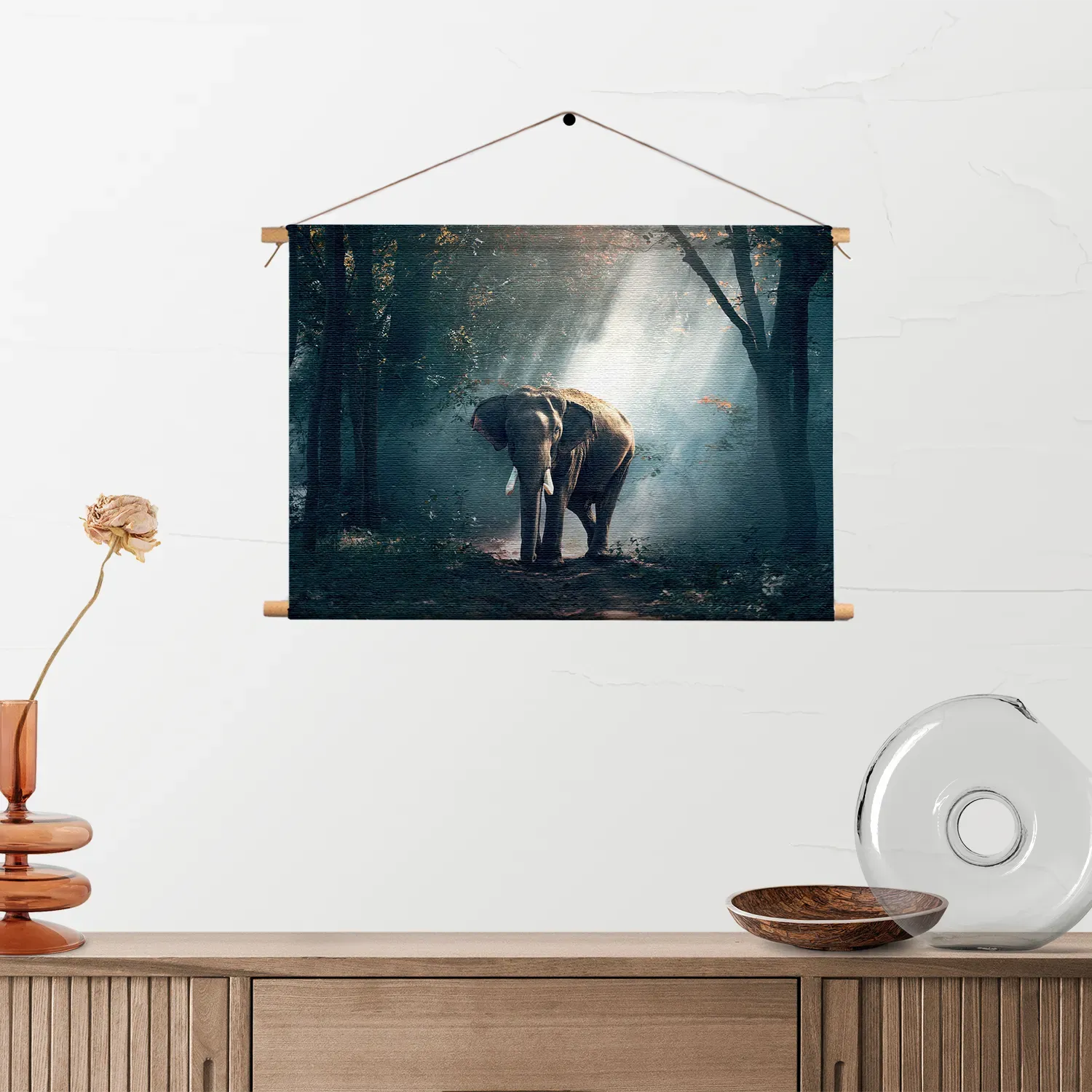 Textielposter De Belichten Olifant Rechthoek Horizontaal Template TP 50 70 Horizontaal Dieren 69 2