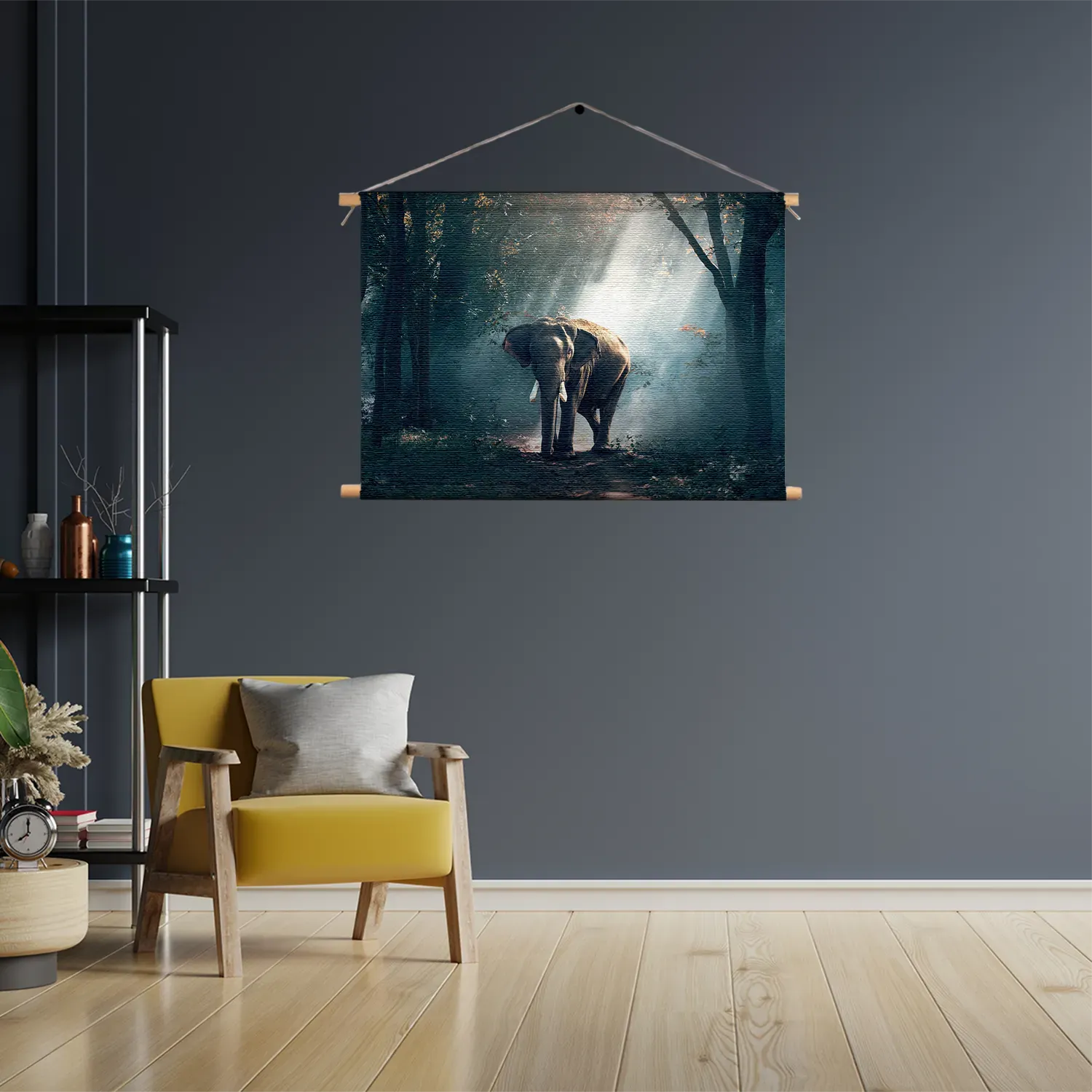 Textielposter De Belichten Olifant Rechthoek Horizontaal Template TP 50 70 Horizontaal Dieren 69 3