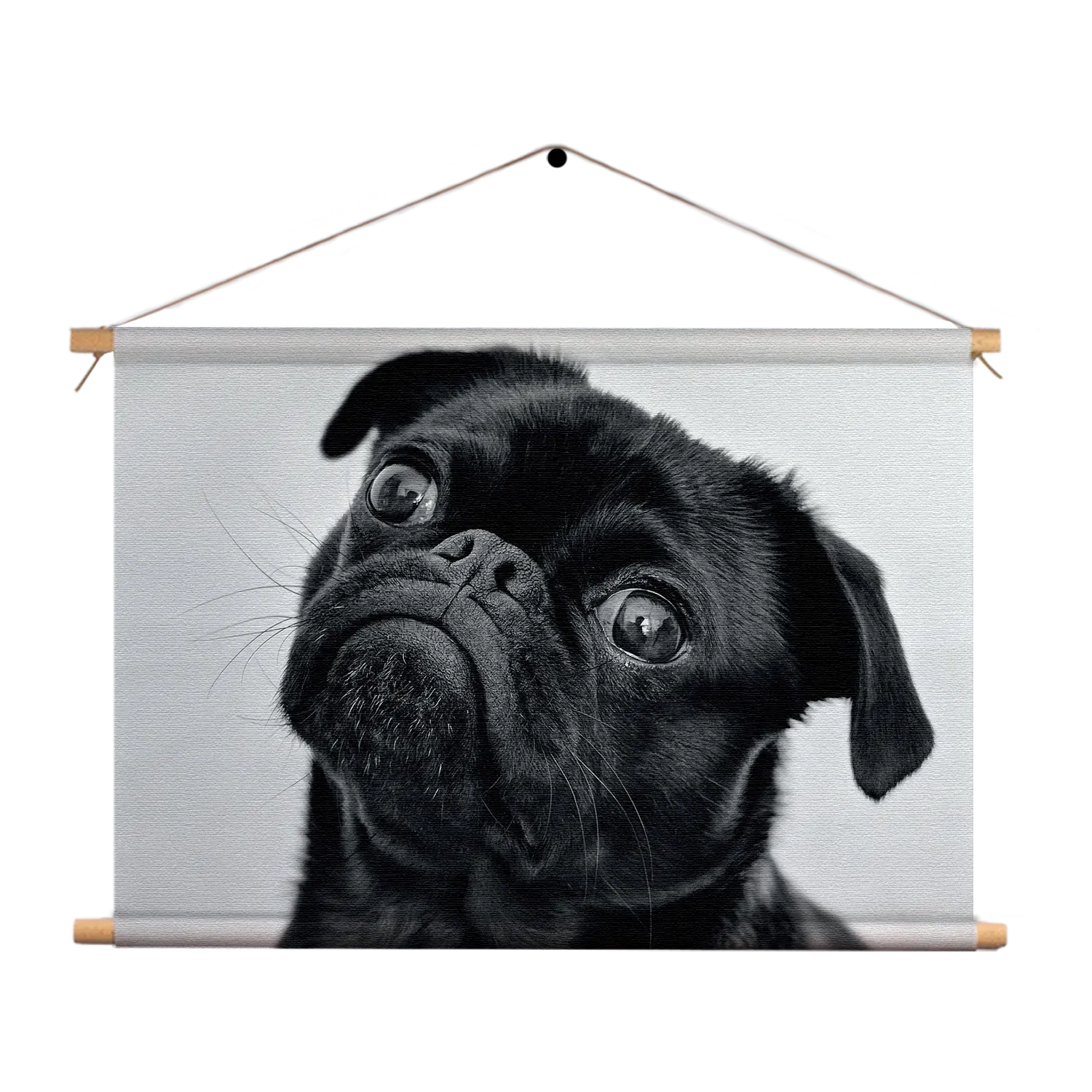 Textielposter Mopshond Zwart Rechthoek Horizontaal Template TP 50 70 Horizontaal Dieren 7 1