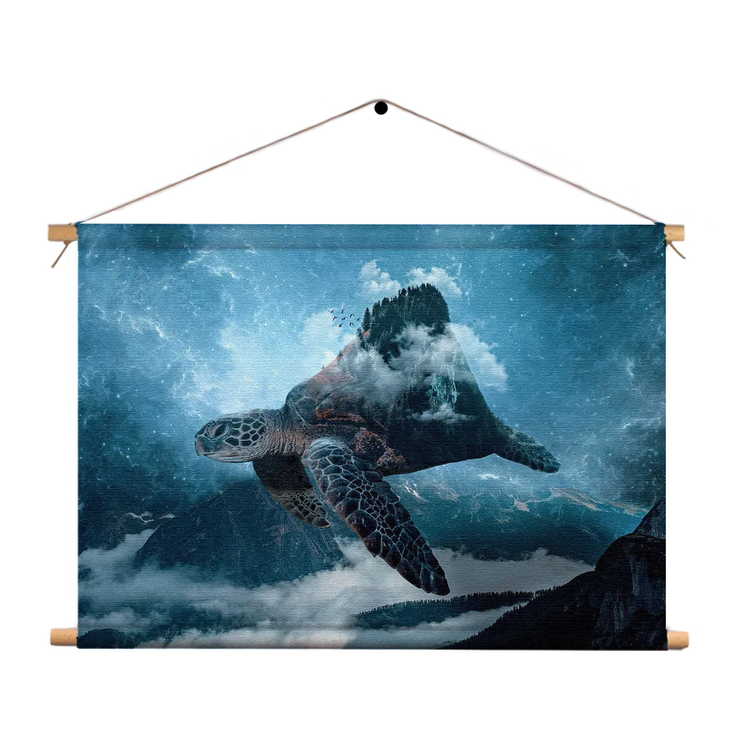 Textielposter De Vliegende Zeeschildpad Rechthoek Horizontaal Template TP 50 70 Horizontaal Dieren 70 1