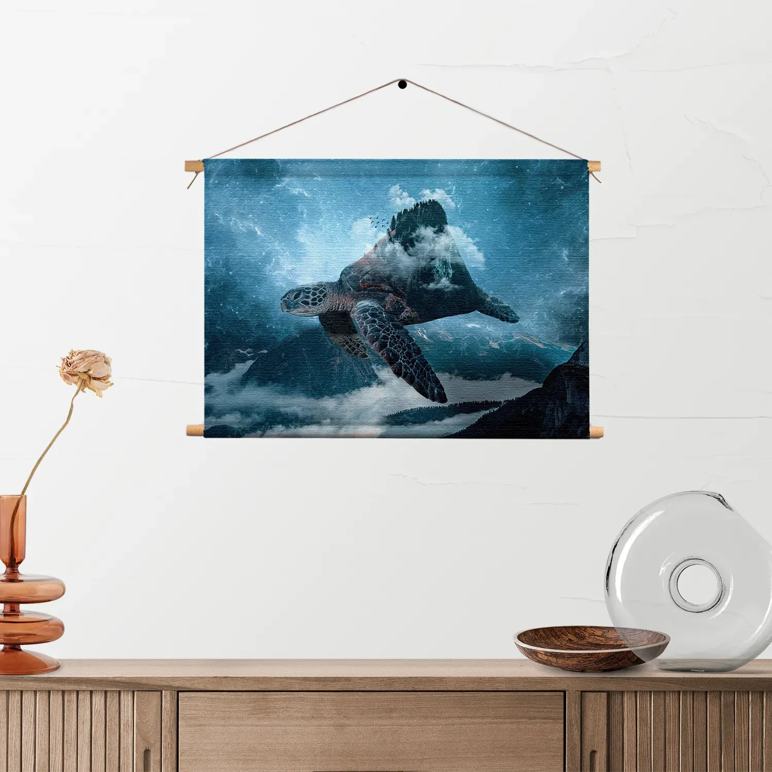 Textielposter De Vliegende Zeeschildpad Rechthoek Horizontaal Template TP 50 70 Horizontaal Dieren 70 2