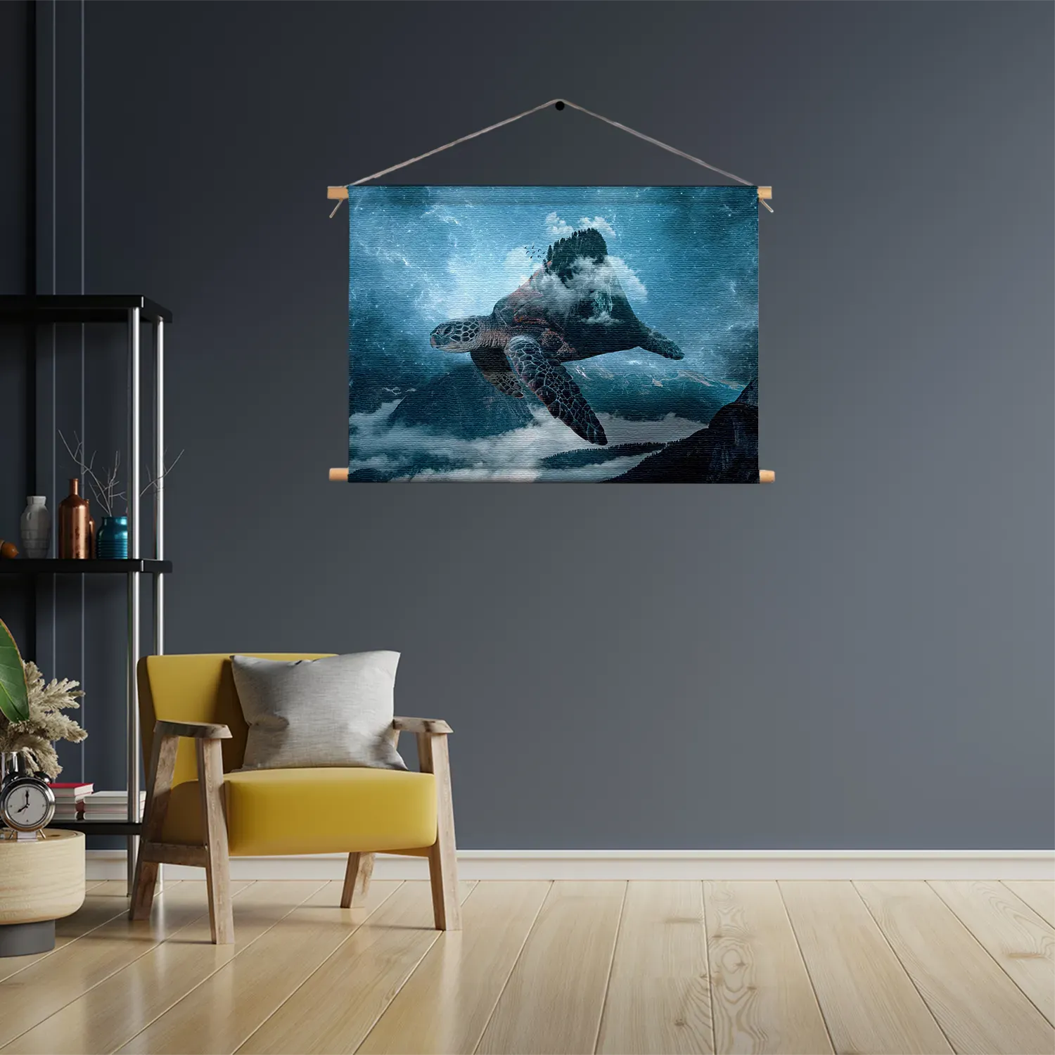 Textielposter De Vliegende Zeeschildpad Rechthoek Horizontaal Template TP 50 70 Horizontaal Dieren 70 3