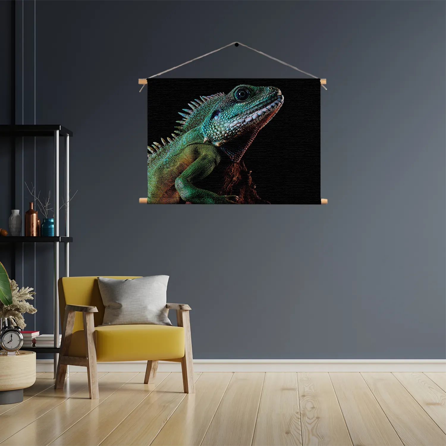 Textielposter De Groene Kameleon Rechthoek Horizontaal Template TP 50 70 Horizontaal Dieren 73 3