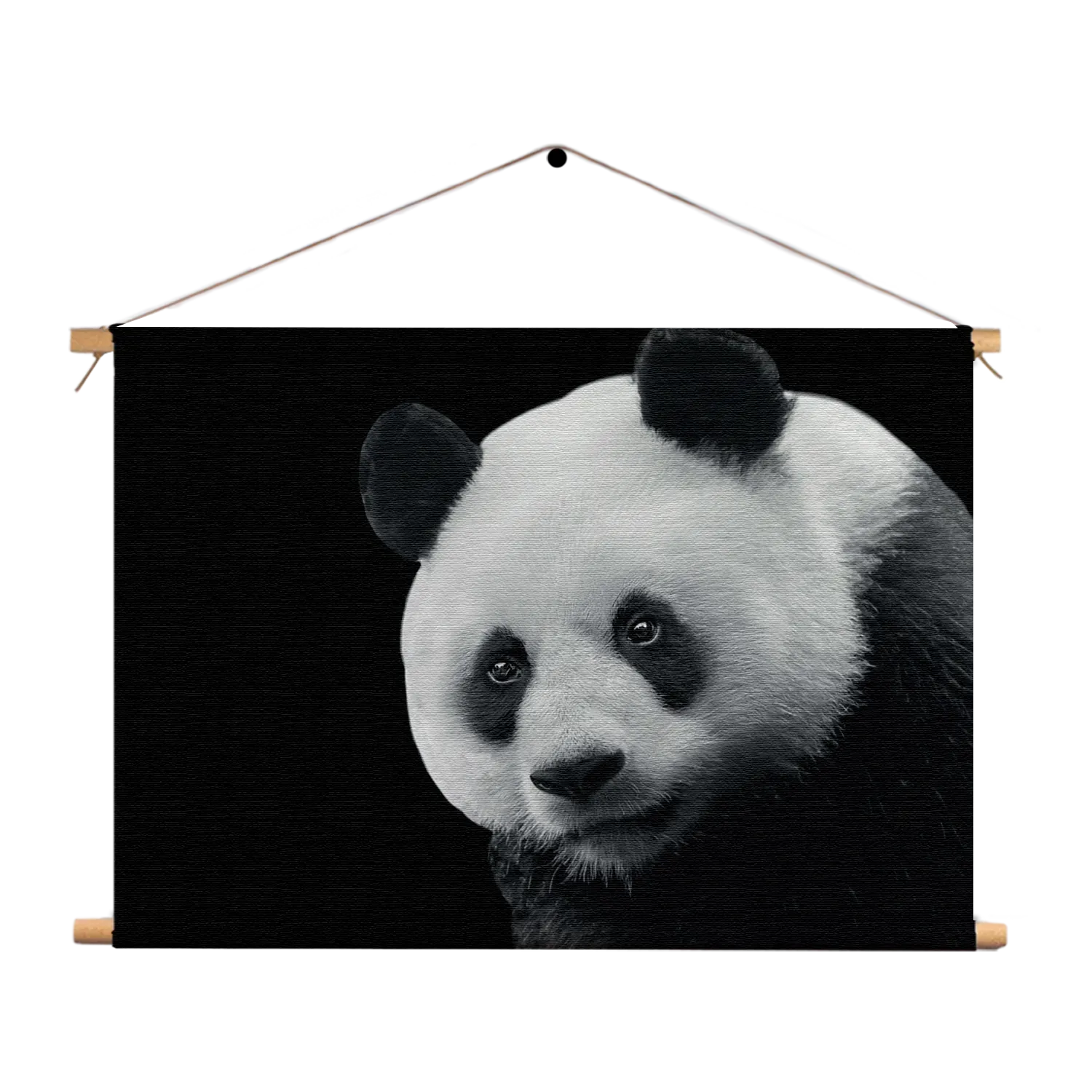Textielposter Pandabeer Zwart Wit 02 Rechthoek Horizontaal Template TP 50 70 Horizontaal Dieren 74 1