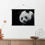 Textielposter Pandabeer Zwart Wit 02 Rechthoek Horizontaal Template TP 50 70 Horizontaal Dieren 74 2