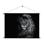 Textielposter De Zwart Witte Leeuw Rechthoek Horizontaal Template TP 50 70 Horizontaal Dieren 75 1