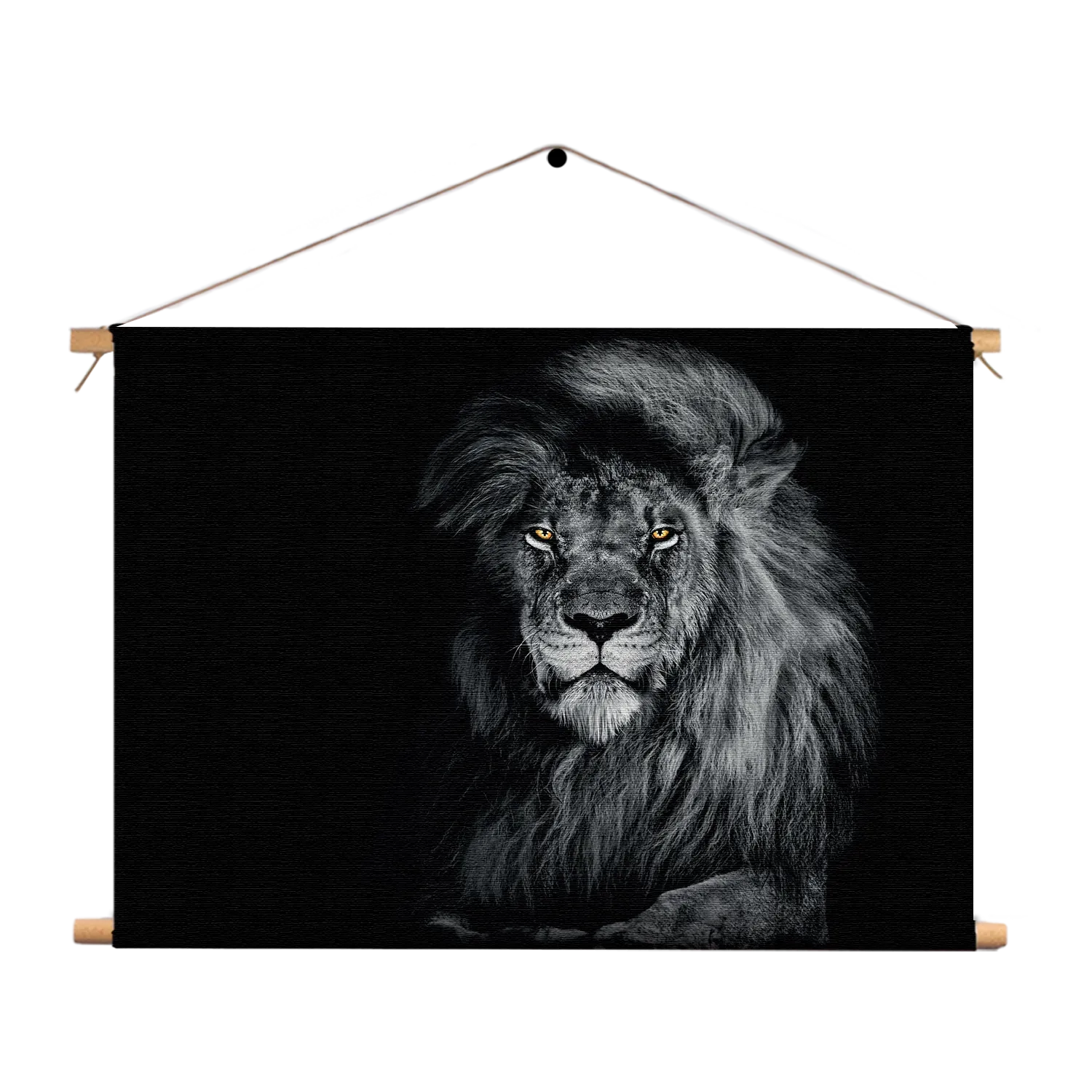 Textielposter De Zwart Witte Leeuw Rechthoek Horizontaal Template TP 50 70 Horizontaal Dieren 75 1