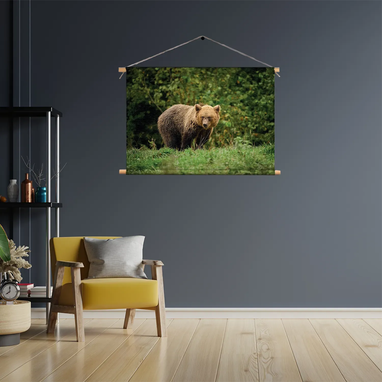 Textielposter De Beer Tussen Het Groen Rechthoek Horizontaal Template TP 50 70 Horizontaal Dieren 78 3