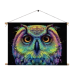 Textielposter Colored Owl 01 Rechthoek Horizontaal Template TP 50 70 Horizontaal Dieren 82 1