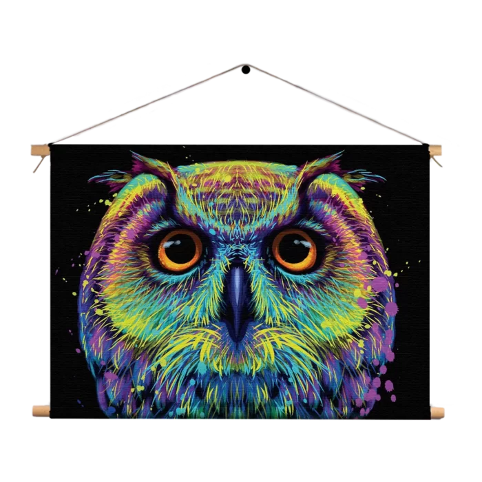 Textielposter Colored Owl 01 Rechthoek Horizontaal Template TP 50 70 Horizontaal Dieren 82 1