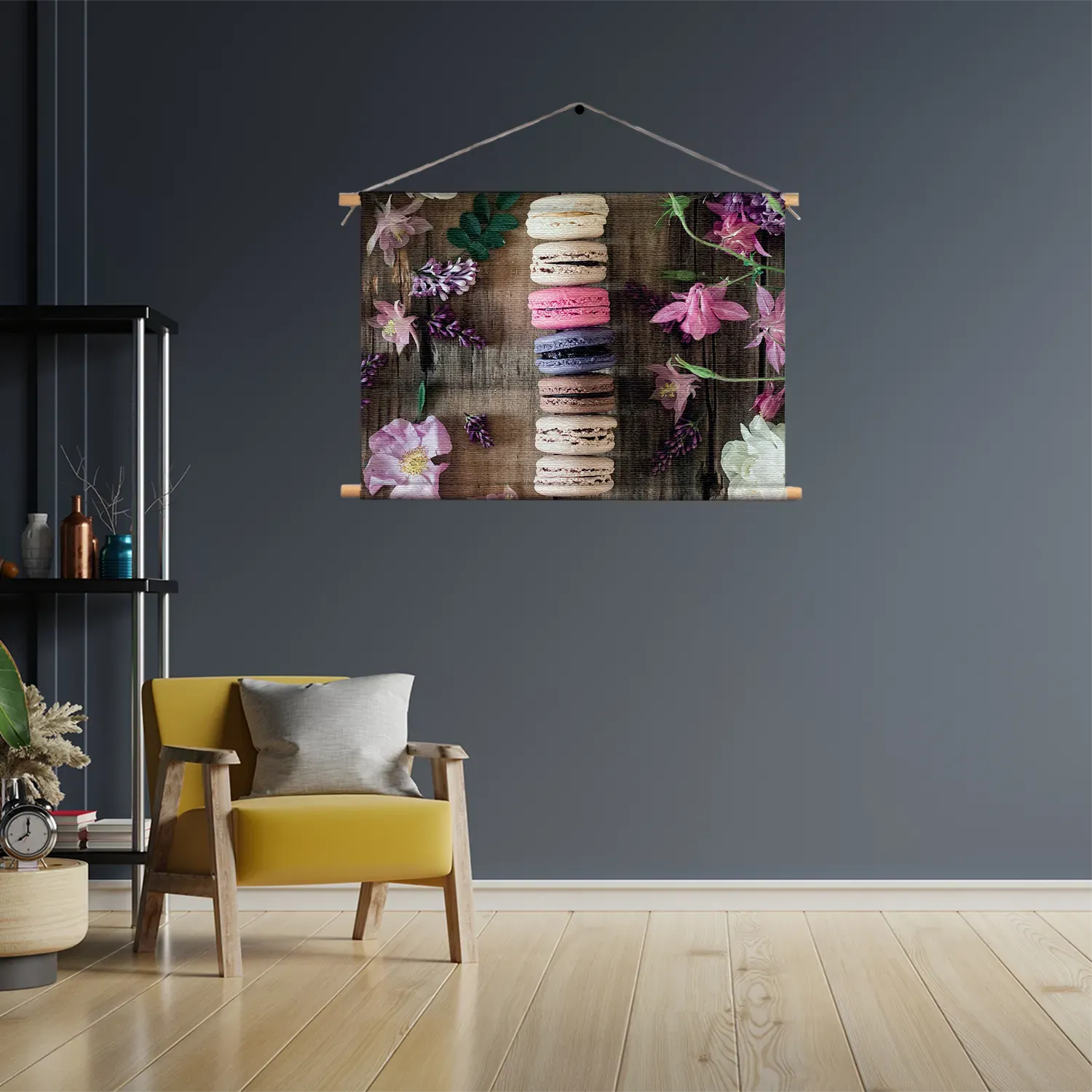 Textielposter Macarons op Bloemen Tafel Rechthoek Horizontaal Template TP 50 70 Horizontaal Eten En Drinken 22 3