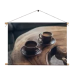 Textielposter Kopjes Koffie op Tafel Rechthoek Horizontaal Template TP 50 70 Horizontaal Eten En Drinken 23 1