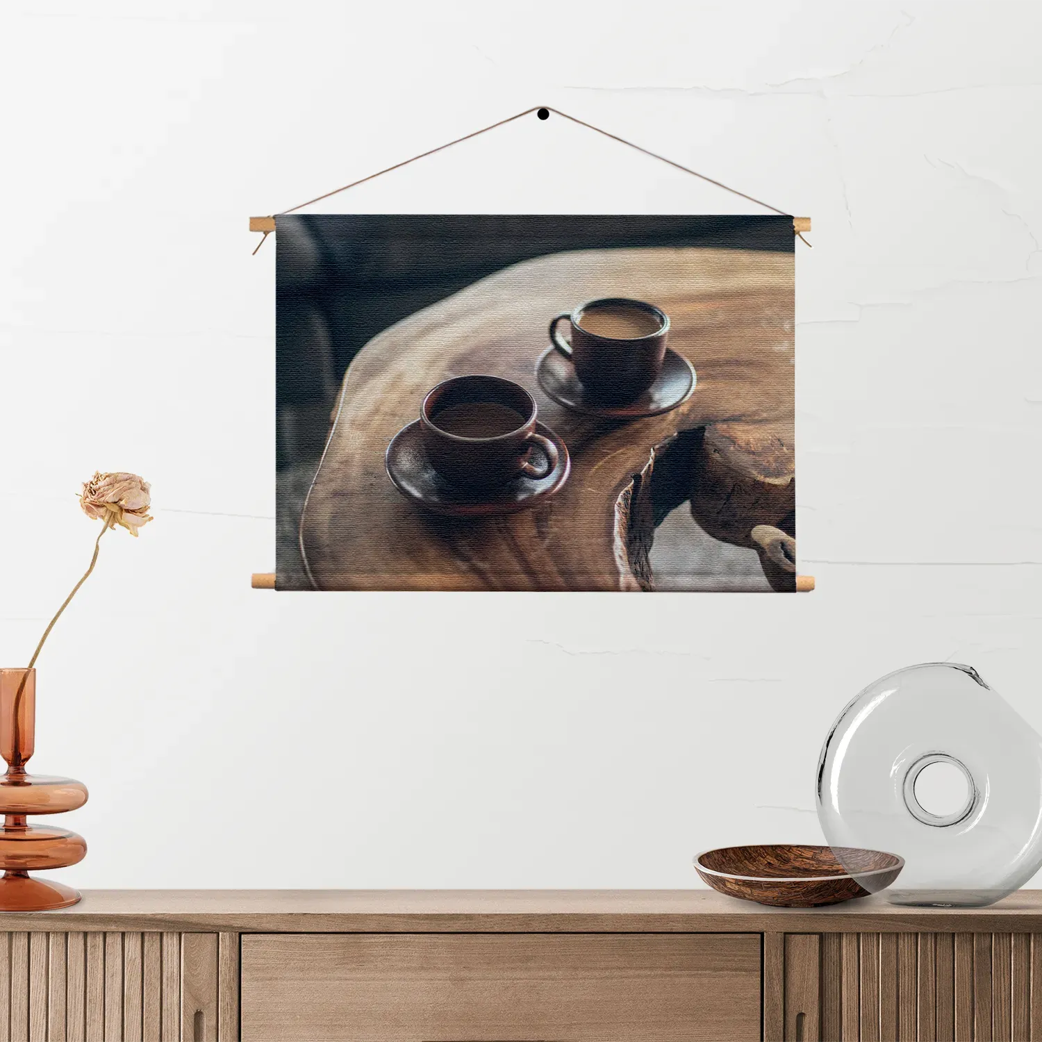 Textielposter Kopjes Koffie op Tafel Rechthoek Horizontaal Template TP 50 70 Horizontaal Eten En Drinken 23 2