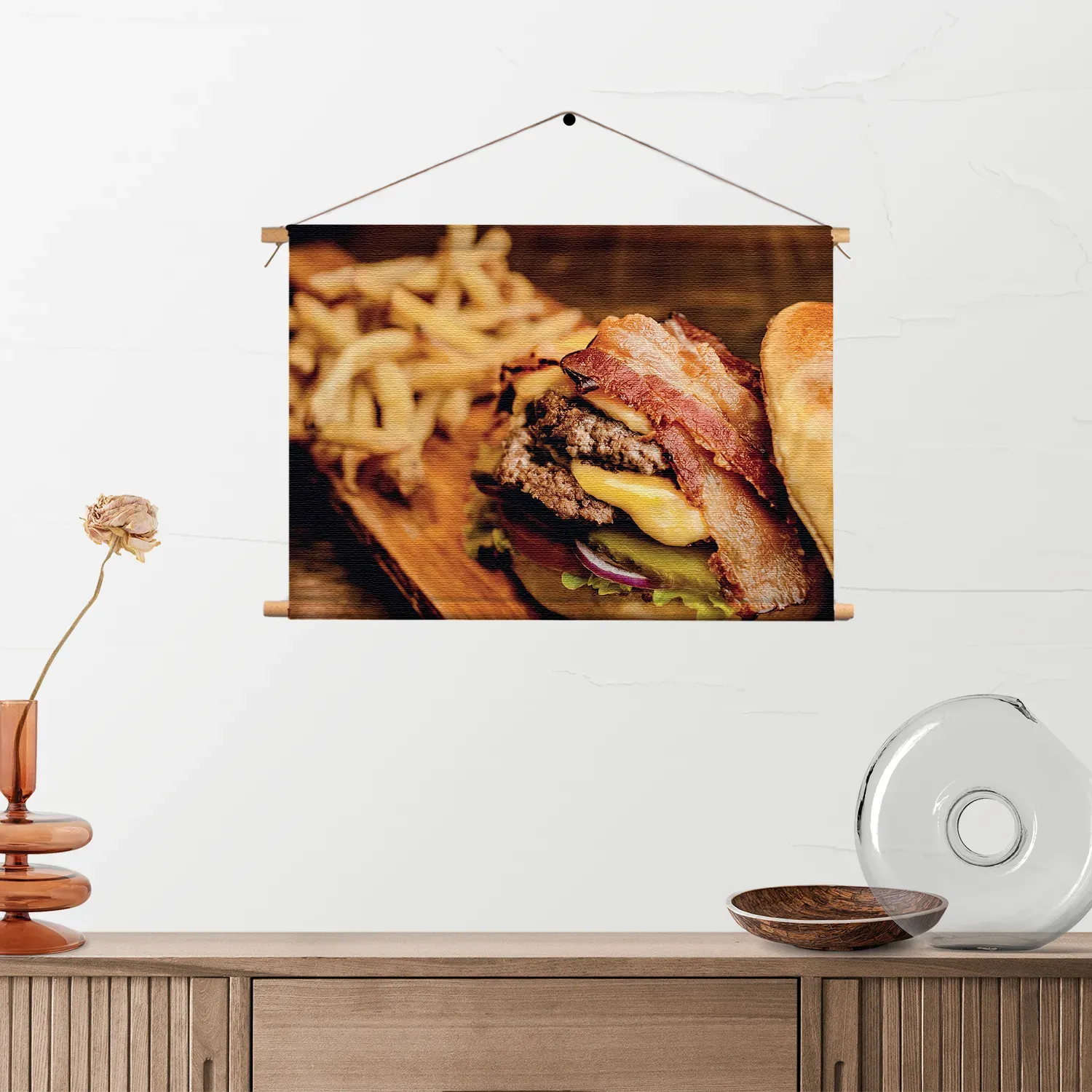 Textielposter Burger Plank Rechthoek Horizontaal Template TP 50 70 Horizontaal Eten En Drinken 24 2