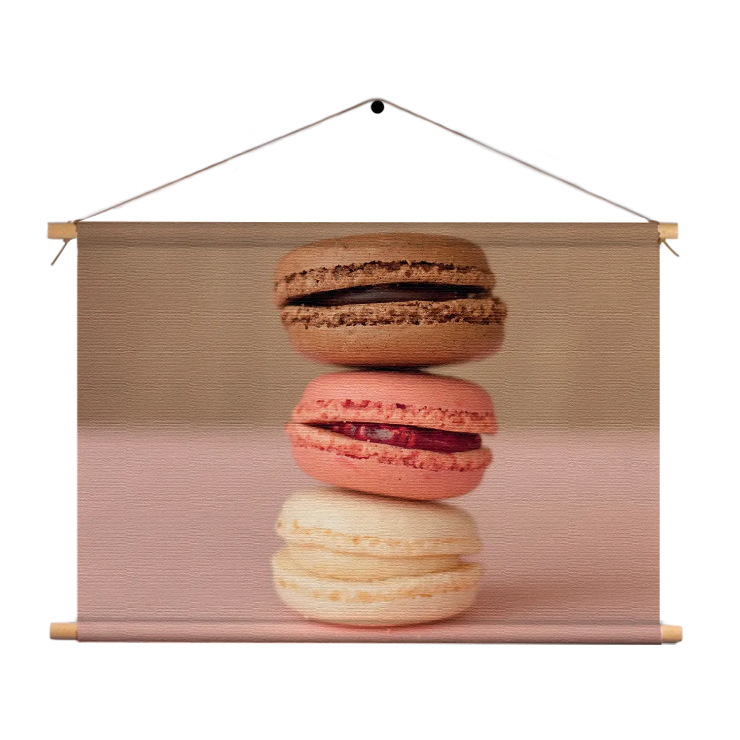 Textielposter Macarons Roze Beige Tinten Rechthoek Horizontaal Template TP 50 70 Horizontaal Eten En Drinken 28 1