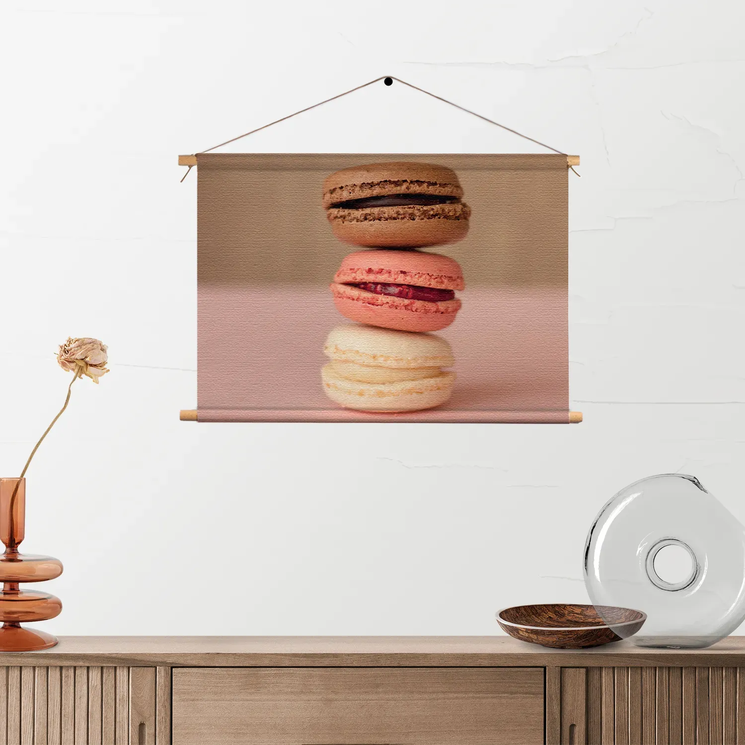 Textielposter Macarons Roze Beige Tinten Rechthoek Horizontaal Template TP 50 70 Horizontaal Eten En Drinken 28 2