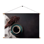 Textielposter Koffiebonen met Kop koffie Rechthoek Horizontaal Template TP 50 70 Horizontaal Eten En Drinken 41 1