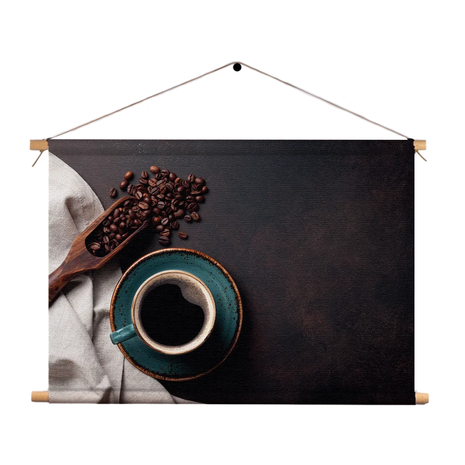 Textielposter Koffiebonen met Kop koffie Rechthoek Horizontaal Template TP 50 70 Horizontaal Eten En Drinken 41 1