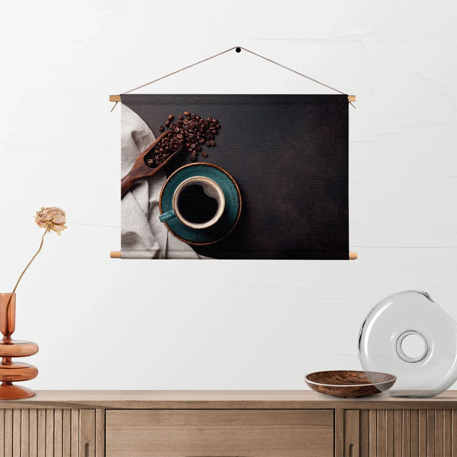 Textielposter Koffiebonen met Kop koffie Rechthoek Horizontaal Template TP 50 70 Horizontaal Eten En Drinken 41 2