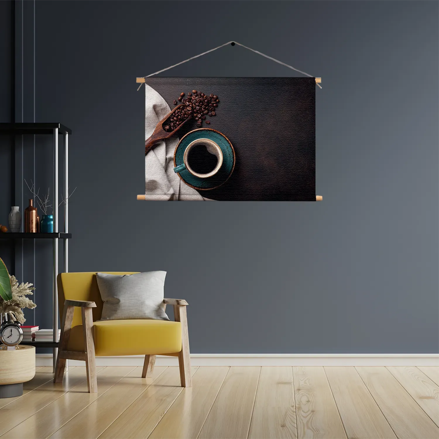 Textielposter Koffiebonen met Kop koffie Rechthoek Horizontaal Template TP 50 70 Horizontaal Eten En Drinken 41 3